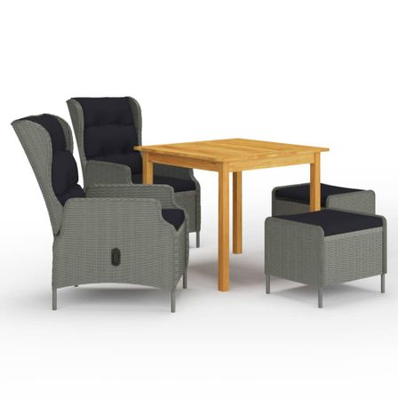 Ensemble de salle à manger de jardin 5 pcs Gris clair 9