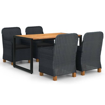 Ensemble de salle à manger de jardin 5 pcs Gris foncé 12
