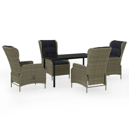 Ensemble de salle à manger de jardin 5 pcs Marron 6