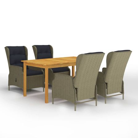 Ensemble de salle à manger de jardin 5 pcs Marron 26