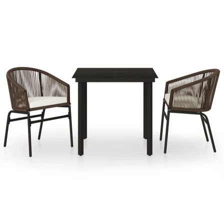 Ensemble de salle à manger de jardin 5 pcs Marron 13