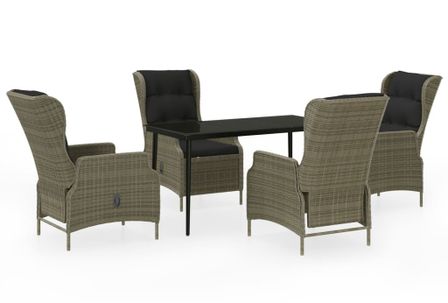 Ensemble de salle à manger de jardin 5 pcs Marron 11