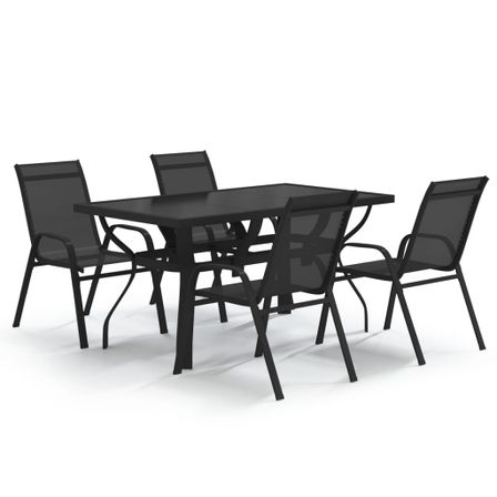 Ensemble de salle à manger de jardin 5 pcs Noir 36