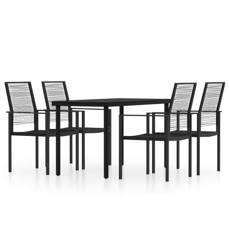 Ensemble de salle à manger de jardin 5 pcs Noir 32