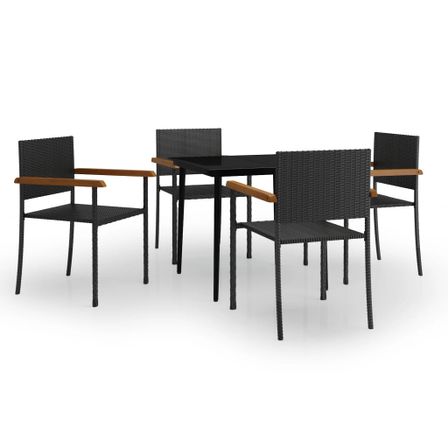 Ensemble de salle à manger de jardin 5 pcs Noir 27