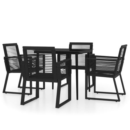 Ensemble de salle à manger de jardin 5 pcs Noir 26