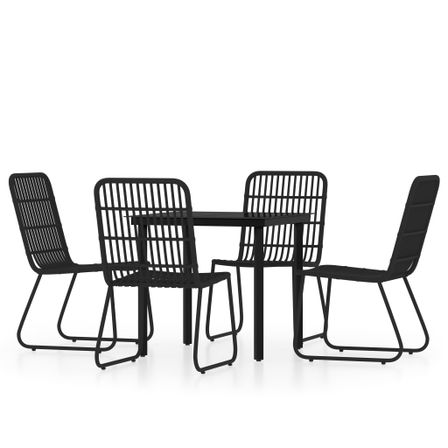 Ensemble de salle à manger de jardin 5 pcs Noir 20
