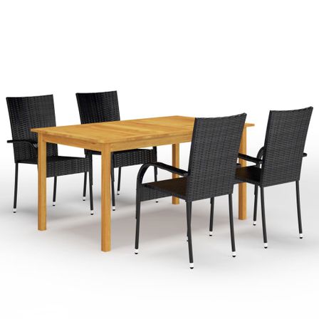 Ensemble de salle à manger de jardin 5 pcs Noir 70
