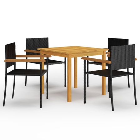 Ensemble de salle à manger de jardin 5 pcs Noir 65