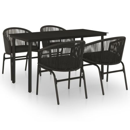 Ensemble de salle à manger de jardin 5 pcs Noir 38
