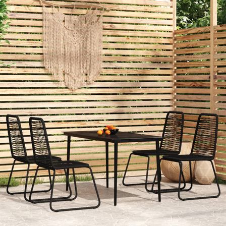 Ensemble de salle à manger de jardin 5 pcs Noir 46