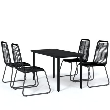Ensemble de salle à manger de jardin 5 pcs Noir 39