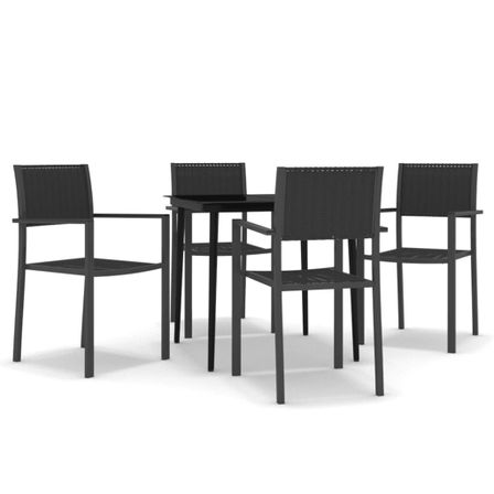Ensemble de salle à manger de jardin 5 pcs Noir 50