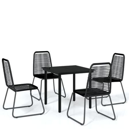 Ensemble de salle à manger de jardin 5 pcs Noir 49