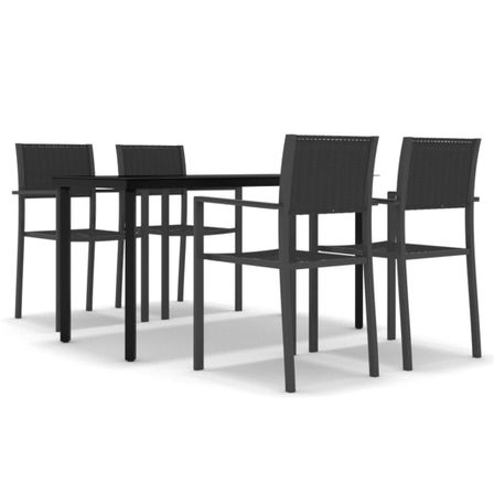 Ensemble de salle à manger de jardin 5 pcs Noir 47