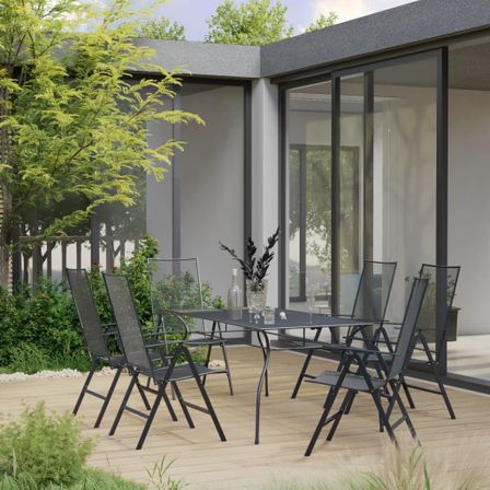 Ensemble de salle à manger de jardin 7 pcs Acier Anthracite 4