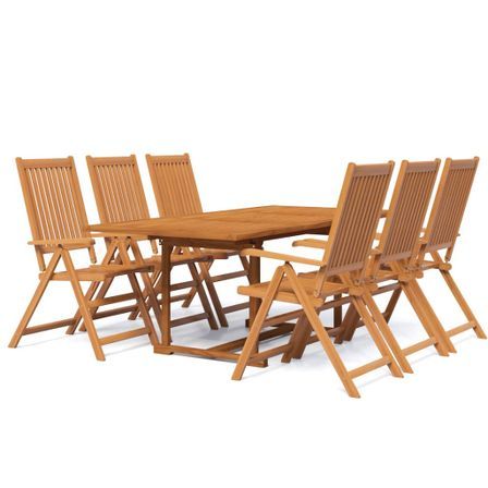 Ensemble de salle à manger de jardin 7 pcs Bois d'acacia massif 6