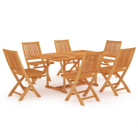 Ensemble de salle à manger de jardin 7 pcs Bois de teck massif 8