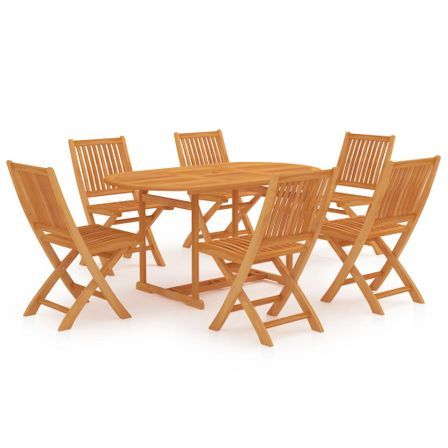Ensemble de salle à manger de jardin 7 pcs Bois de teck massif 4