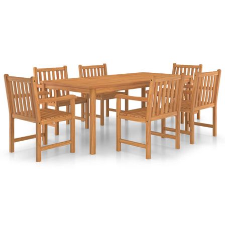 Ensemble de salle à manger de jardin 7 pcs Bois de teck solide 10