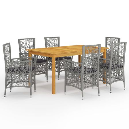 Ensemble de salle à manger de jardin 7 pcs Gris 56