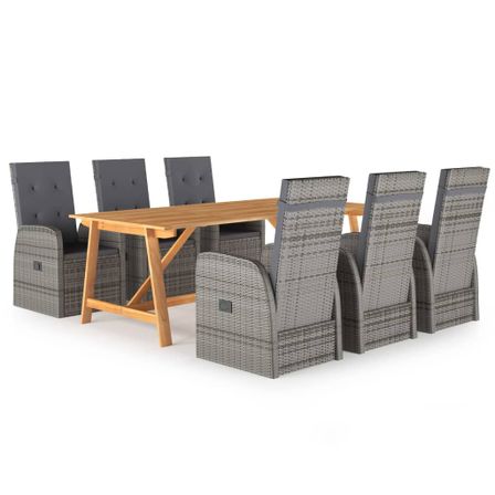 Ensemble de salle à manger de jardin 7 pcs Gris 48