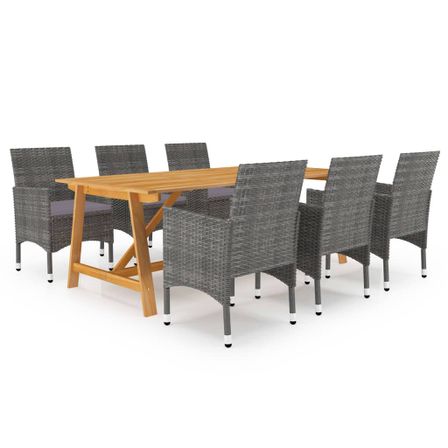 Ensemble de salle à manger de jardin 7 pcs Gris 46