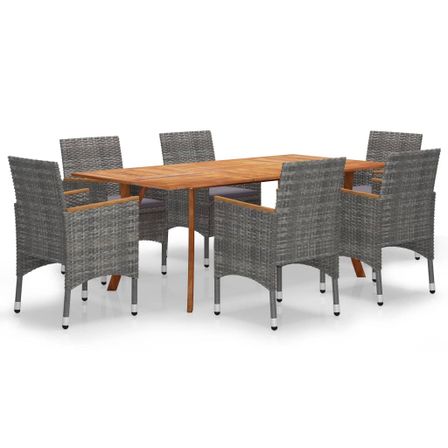 Ensemble de salle à manger de jardin 7 pcs Gris 40