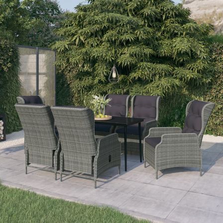 Ensemble de salle à manger de jardin 7 pcs Gris clair