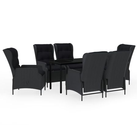 Ensemble de salle à manger de jardin 7 pcs Gris foncé 2
