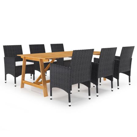 Ensemble de salle à manger de jardin 7 pcs Noir 51