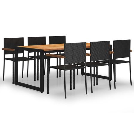 Ensemble de salle à manger de jardin 7 pcs Noir 78