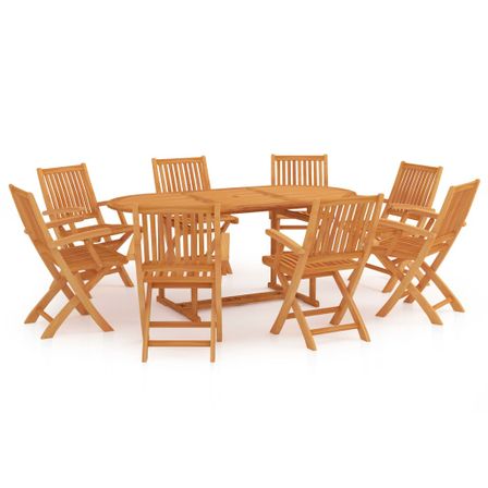 Ensemble de salle à manger de jardin 9 pcs Bois de teck massif 3