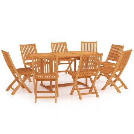 Ensemble de salle à manger de jardin 9 pcs Bois de teck massif 2