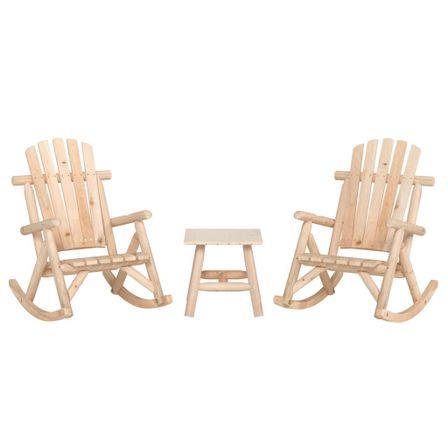 Ensemble de salon de jardin 3 pcs bois massif d'épicéa