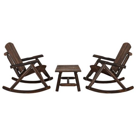 Ensemble de salon de jardin 3 pcs bois massif d'épicéa