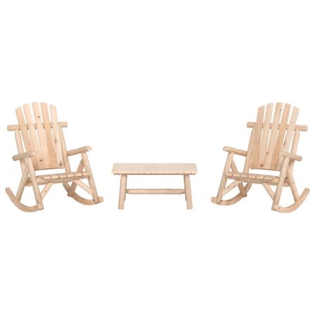 Ensemble de salon de jardin 3 pcs bois massif d'épicéa