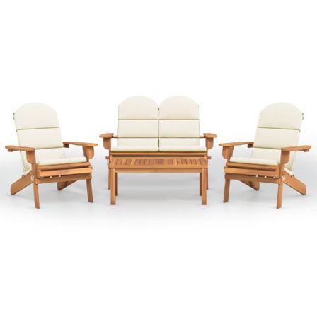Ensemble de salon de jardin Adirondack 4 pcs bois acacia solide