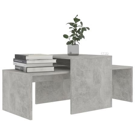 Ensemble de tables basses Gris béton 100x48x40 cm