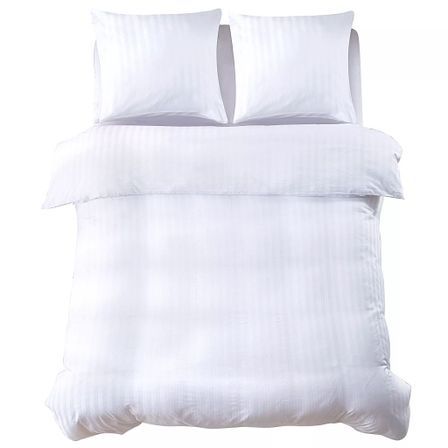 Ensemble housse de couette Satin de coton Blanc 240x220/80x80cm