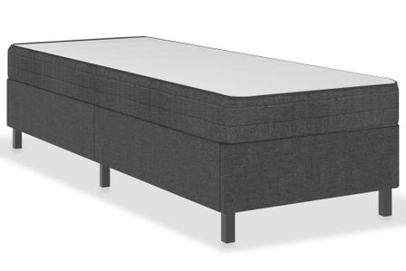 Ensemble matelas équilibré à ressorts 20 cm et sommier tapissier 35.5 cm tissu gris foncé Sloka - Élégance et confort