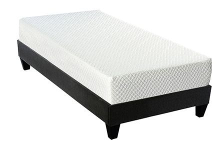 Ensemble matelas ferme 21 cm à mémoire de forme et sommier 30 cm en bois Absolu