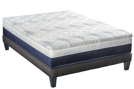Ensemble matelas ferme 31 cm à mémoire de forme et sommier 30 cm en bois Castellane