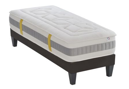 Ensemble matelas ferme 31 cm à mémoire de forme et sommier 30 cm en bois Grand Hôtel