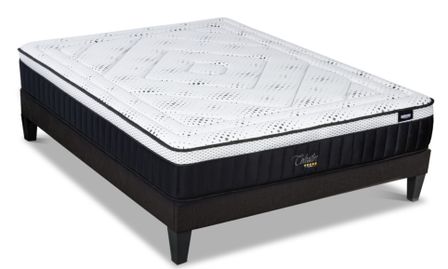 Ensemble matelas moelleux 29 cm à mémoire de forme et sommier 30 cm en bois Célestin 2.0
