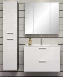 Ensemble meuble de salle de bain 3 pièces bicolore Randy