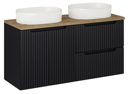 Ensemble meuble salle de bain 120 cm NOVA suspendu – Double vasque avec plan de travail