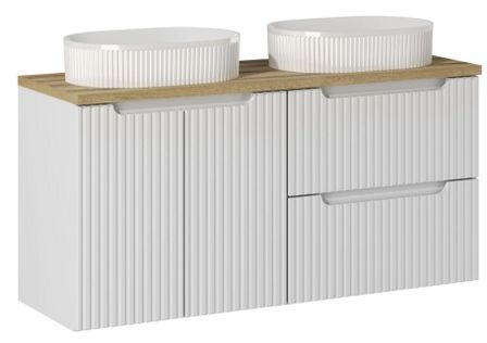 Ensemble meuble salle de bain 120 cm NOVA suspendu – Double vasque avec plan de travail