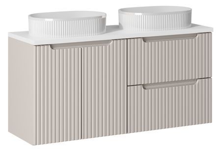 Ensemble meuble salle de bain 120 cm NOVA suspendu – Double vasque avec plan de travail