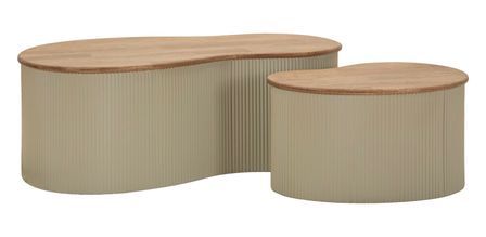 Ensemble table basse francfort blanche 2 pièces 87 x 53 x 32 cm - 50 x 35 x 28 cm